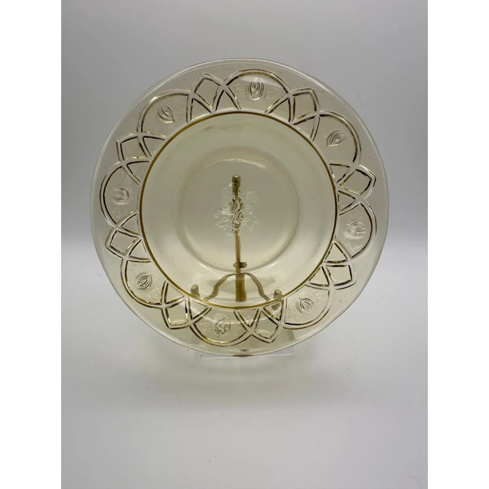 1930s Federal Glass “Rosemary” Dutch Rose Depression Glass Fruit Bowl Set (4)
